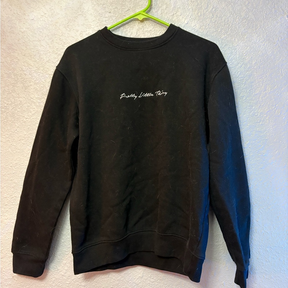 PrettyLittleThing Black Crewneck Sweater